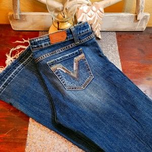 Hot flare frayed jeans
